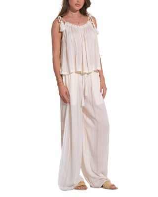 Elan - Flowy Tank & Elastic Waistband Wide Leg Pants