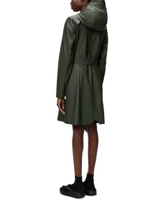 Curve Hooded Belted Waterproof Jacket