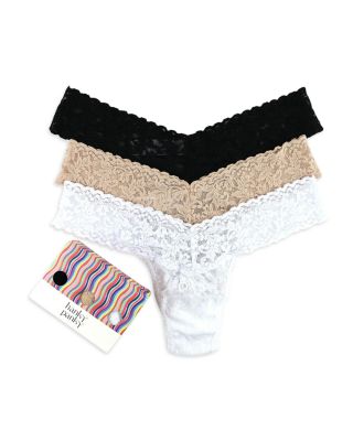 Signature Lace Original Rise Thongs, Set of 3