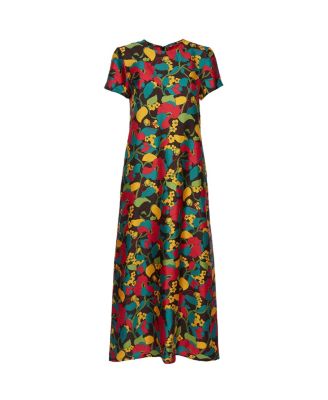 Swing Dress in Vines Brown