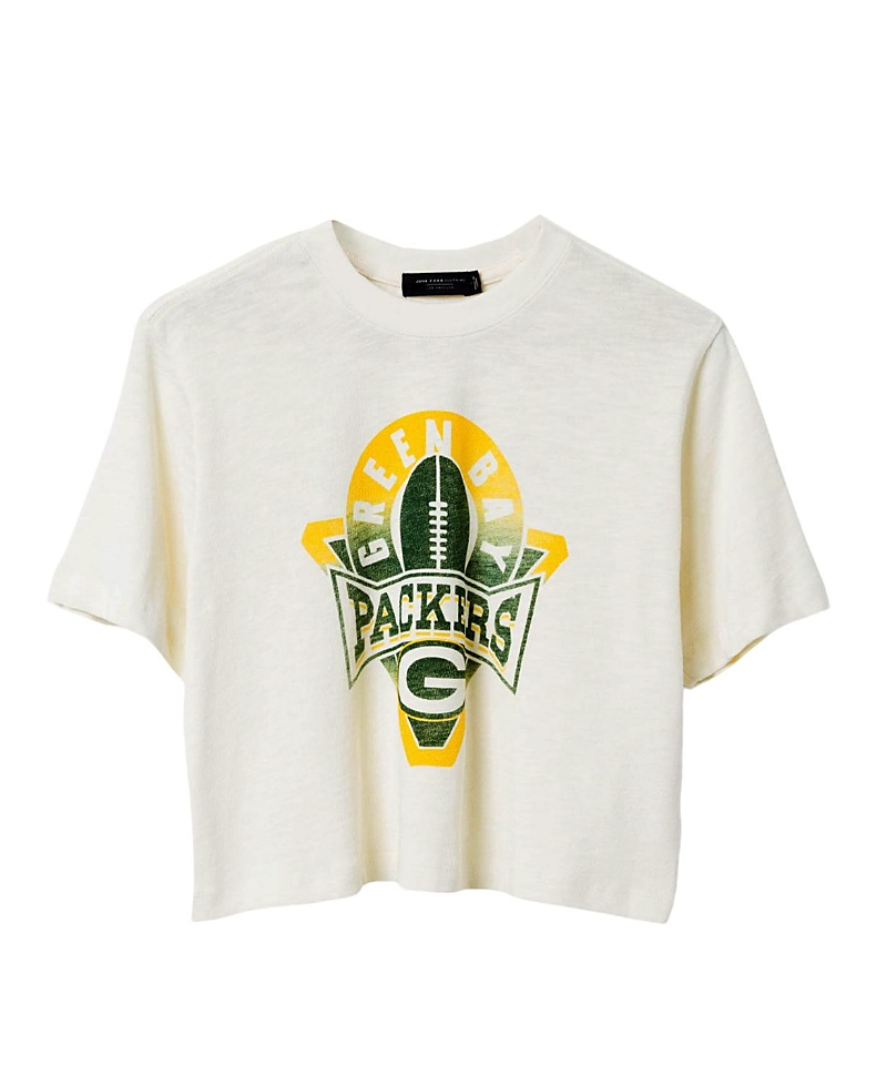 Junk Food Clothing Women's Nfl Green Bay Packers Mock Neck Crop Tee