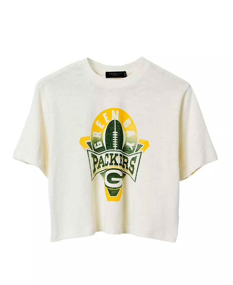 Junk Food Clothing Women's Nfl Green Bay Packers Mock Neck Crop Tee