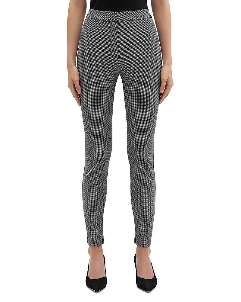 Theory High-waisted Precision Ponte Pants In Black Multi