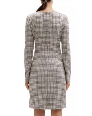 Betty Long Sleeve Grid Knit Dress