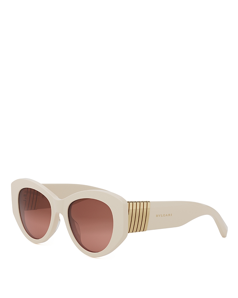 Bvlgari Tubogas Oval Sunglasses, 52mm In Ivory/brown