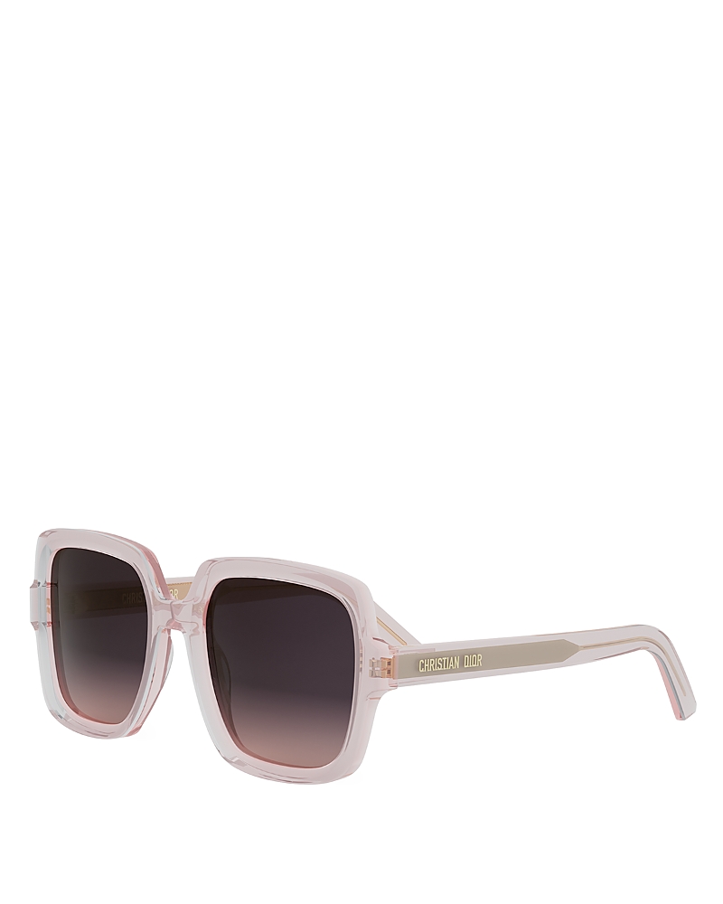 Dior Midnight S4i Square Sunglasses, 54mm In Transparent Gray