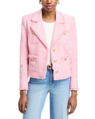 L'AGENCE - Sylvia Fringe Trim Tweed Jacket