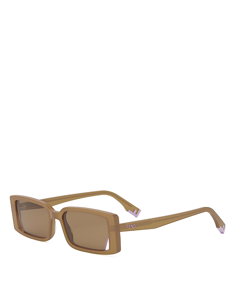 Fendi Way Rectangular Sunglasses, 53mm In Orange