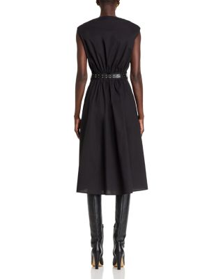 Poplin Belted Midi Dress