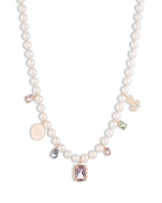 Ralph Lauren - Glass Pearl Beaded Charm Necklace, 16"
