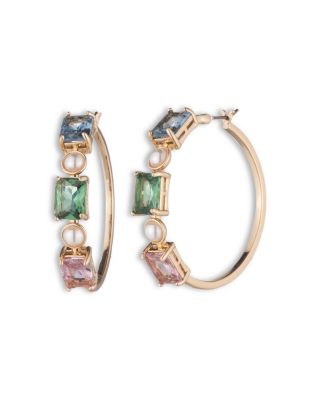 Ralph Lauren - Glass Pearl & Stone Hoop Earrings
