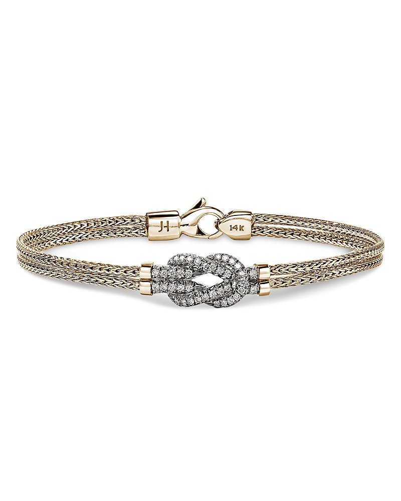 John Hardy 14k Yellow Gold Love Knot Diamonds Bracelet In Gold