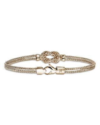 14K Yellow Gold or Sterling Silver Love Knot Diamond Bracelet, 3.6mm