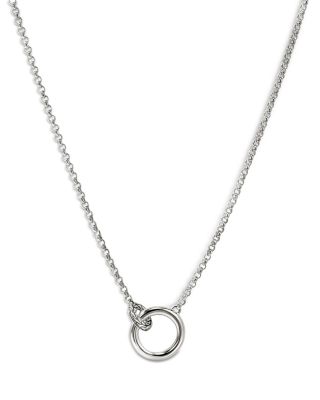 Sterling Silver JH Essentials Diamond Circle Pendant Necklace, 16-18"