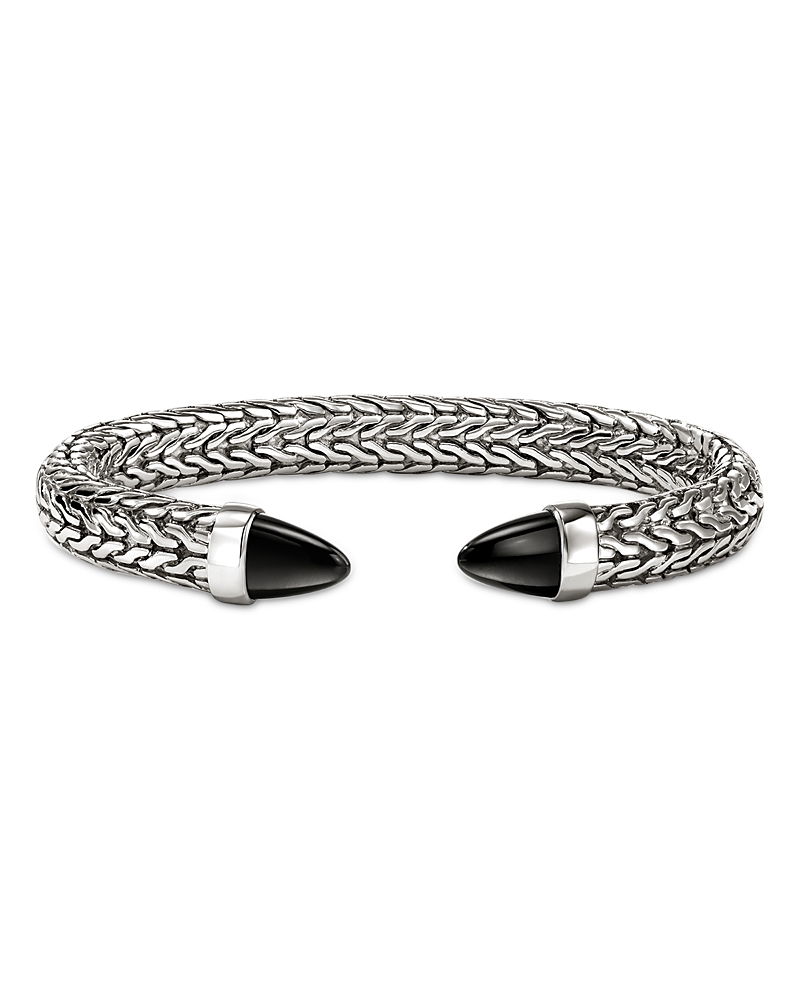 John Hardy Sterling Silver Spear Black Onyx Cuff Bracelet In Silver