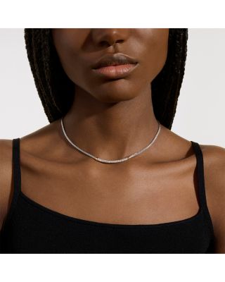 14K Yellow Gold & Sterling Silver JH Essentials Diamond Pav&eacute; Collar Necklace, 16-18"