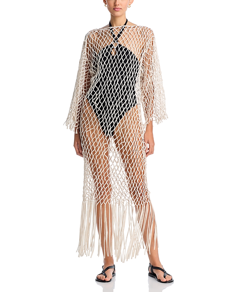 Palmacea Capri Macrame Swim Cover-up In Ivory
