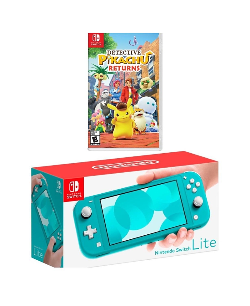Nintendo Switch Lite Turquoise Bundle with Detective Pikachu Returns Game