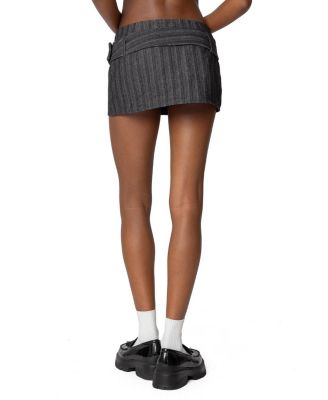 Textured Buckled Mini Skort
