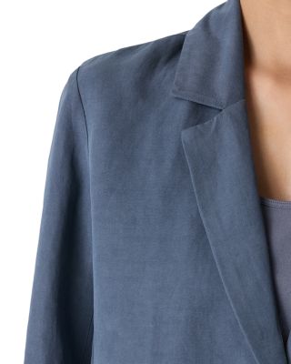 Notch Collar Linen and Silk Blazer