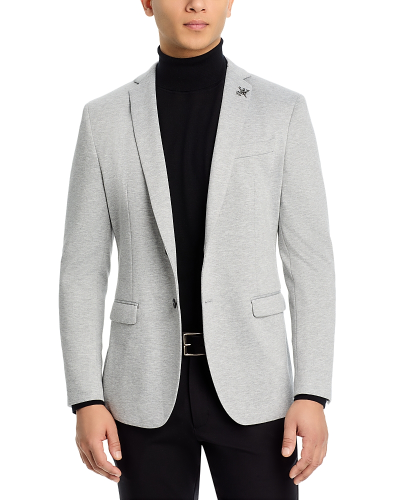 John Varvatos Birdseye Jersey Slim Fit Soft Jacket In Light Grey