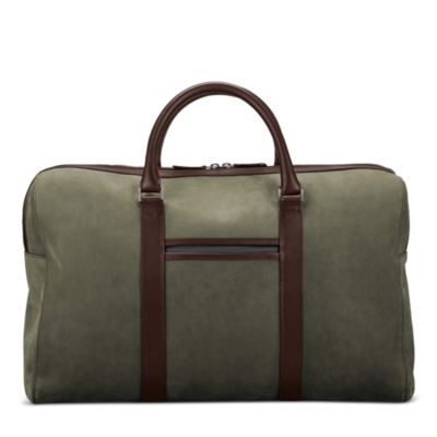 Compact Leather Weekender Bag