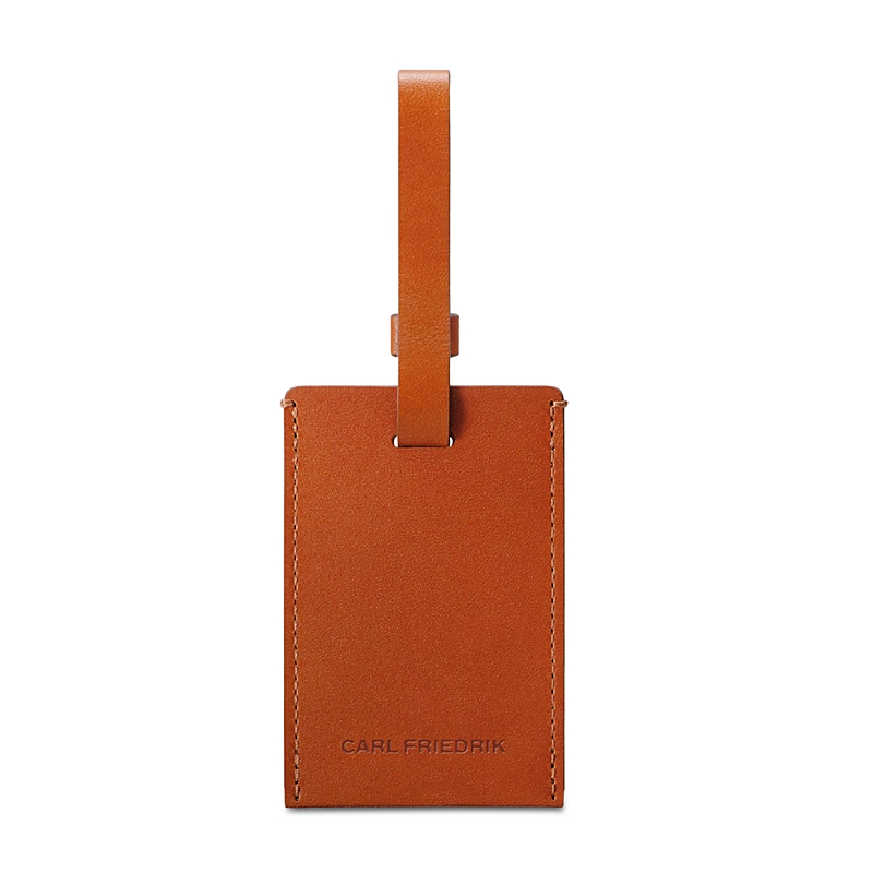 Carl Friedrik Logo-embossed Leather Luggage Tag Cognac In Brown