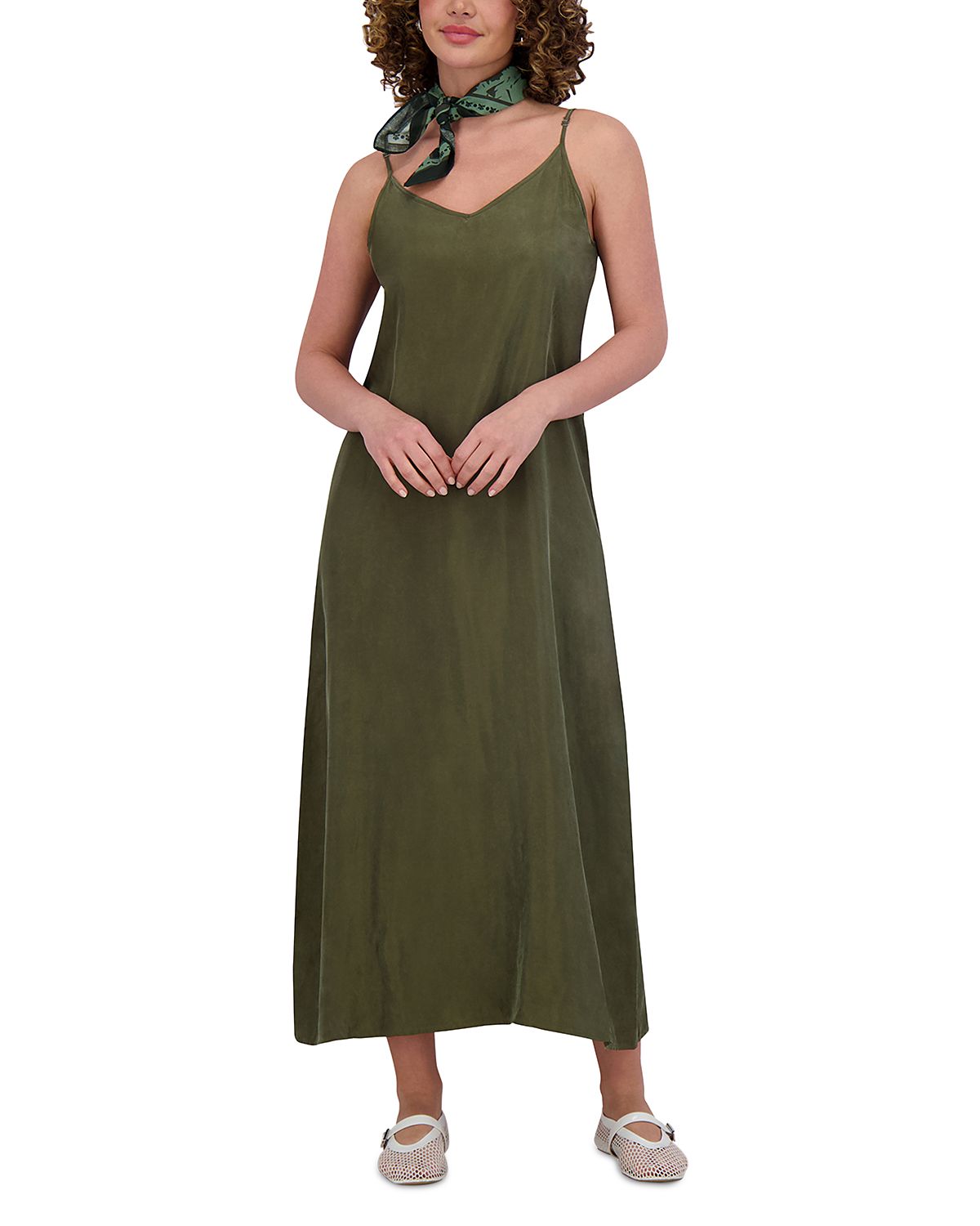 Point Brushed A Line Slip Dress