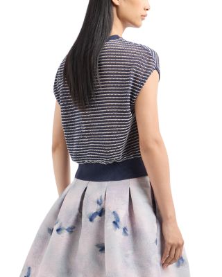 Striped Cap Sleeve Sweater 