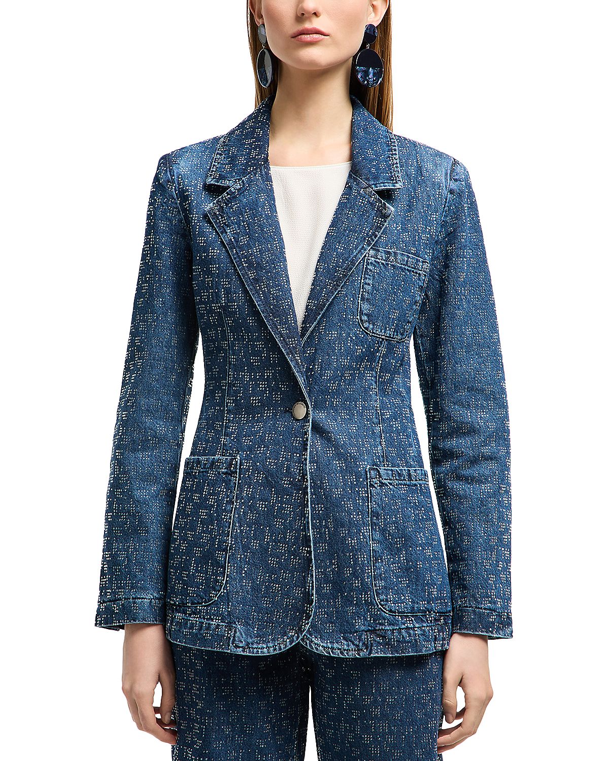 Emporio Armani Denim Rhinestone Blazer