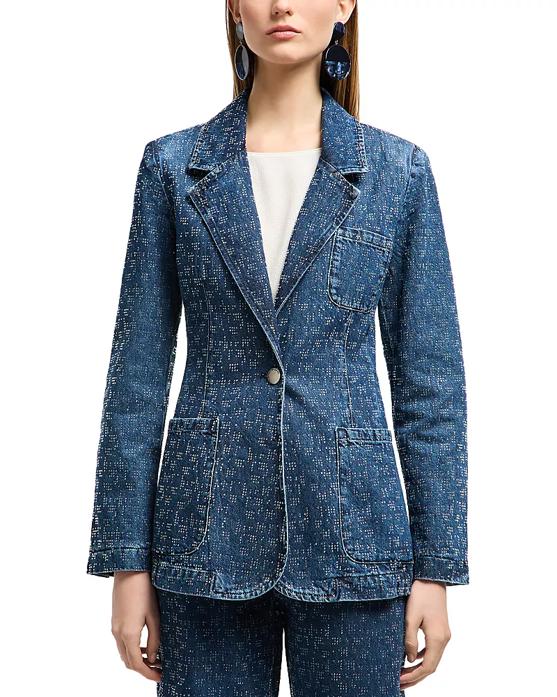Emporio Armani Denim Rhinestone Blazer