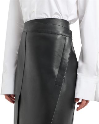 Leather Wrap Effect Skirt
