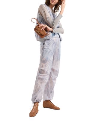 Semi Sheer Lurex Sweater with Floral Digital Print 