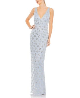 knee length dresses for ladies Pink Sleeveless V Neck Floral Mesh Ruffle Midi Dress main image 0