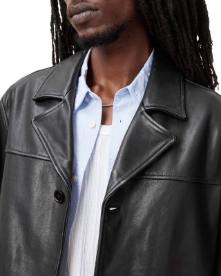 Lucas Regular Fit Leather Coat