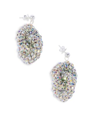 Pearl Octopuss.y - Diamond Tire Crystal Drop Earrings in Silver Plated