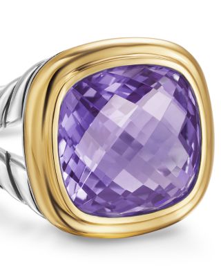 Albion&reg; Ring in Sterling Silver with 18K Yellow Gold and Amethyst, 11mm
