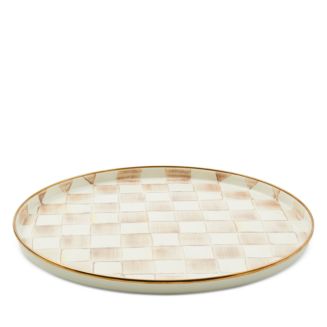 MacKenzie-Childs Mocha Check Round Tray | Bloomingdale's Home