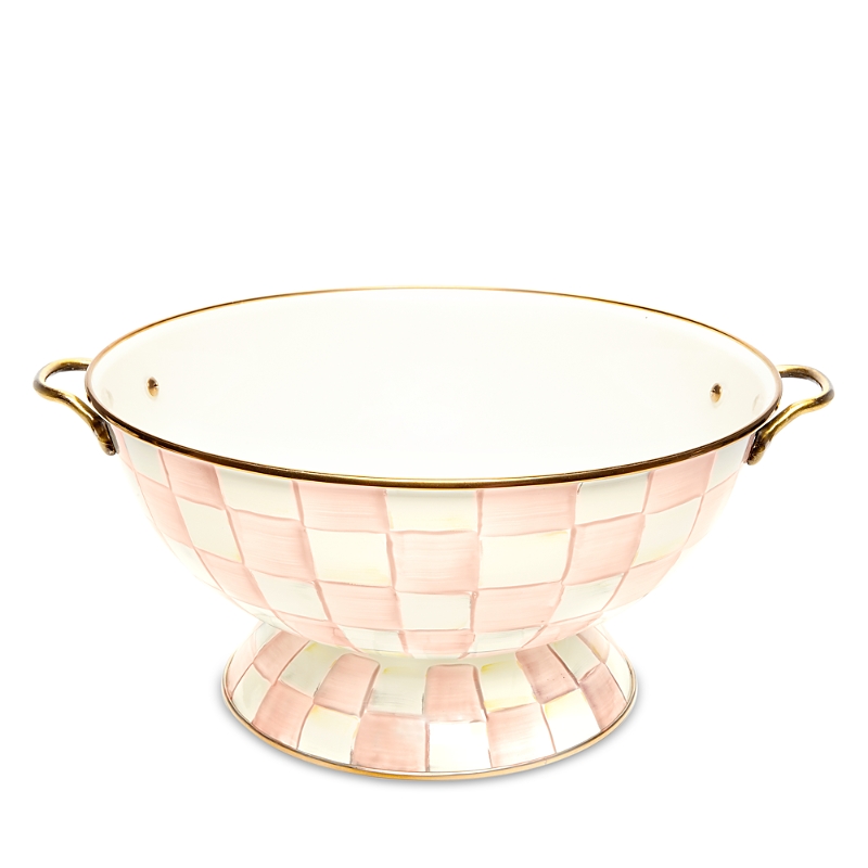 Mackenzie-childs Mackenzie Childs Rosy Check Enameled Steel Everything Bowl