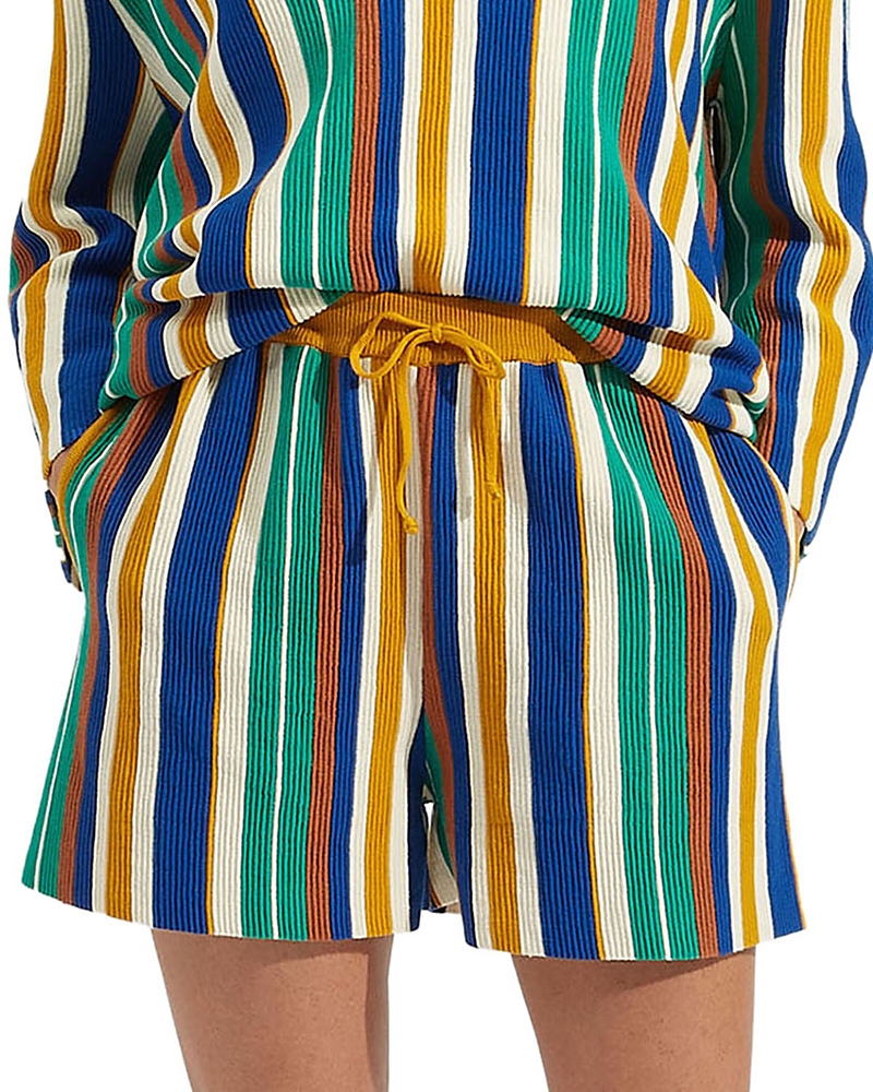 La Doublej Bay Pull-up Shorts In Multicolor Verde