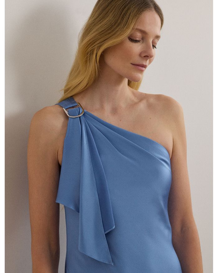 Satin Charmeuse One Shoulder Gown