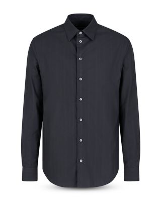 Wave Jacquard Textured Regular Fit Button Down Shirt 