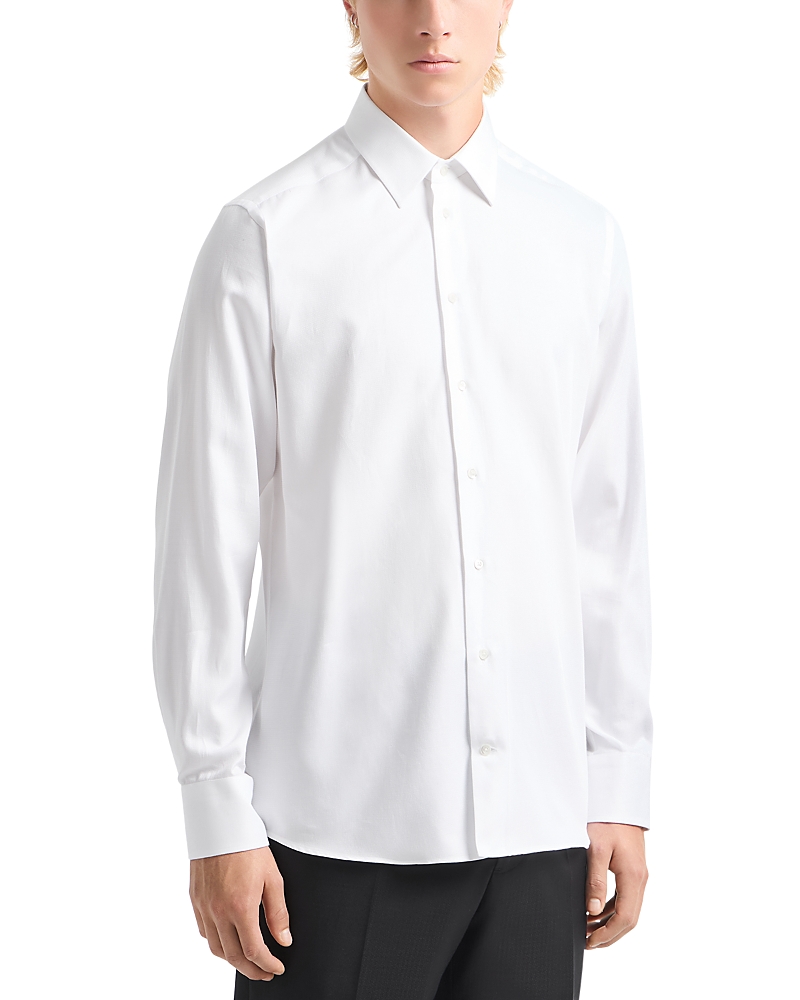 Emporio Armani New York Regular Fit Micro Chevron Dress Shirt