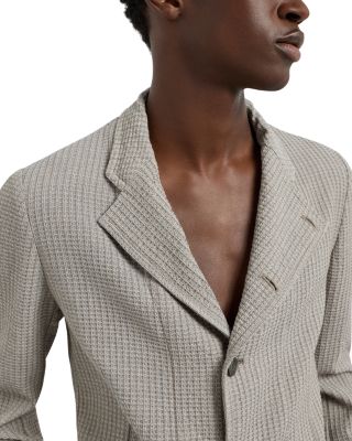 Regular Fit Asymmetric Textured Wool Blazer