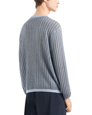 Two Tone Knit Crewneck Sweater 