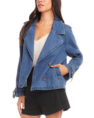 Chelsea Cropped Denim Trench Jacket