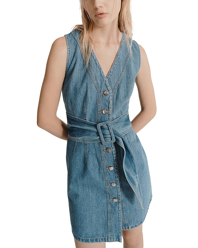 Shop Marella Sport Avocado Denim Dress In Blue Jeans