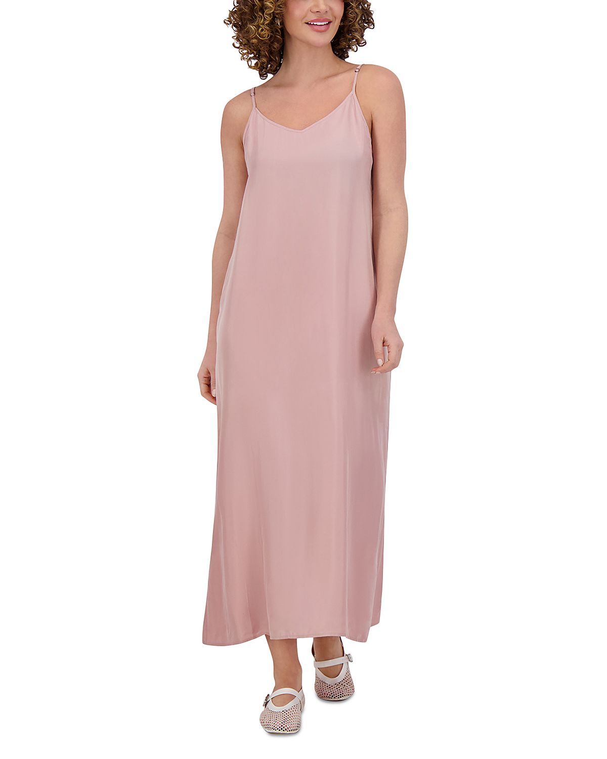 Point Brushed A Line Slip Dress