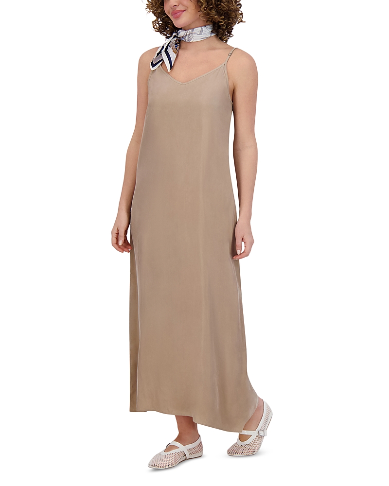 Point Brushed A Line Slip Dress