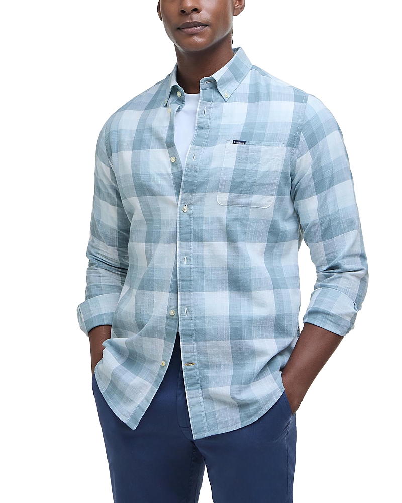 Shop Barbour Hillroad Tailored Shirt In Vintage Teal